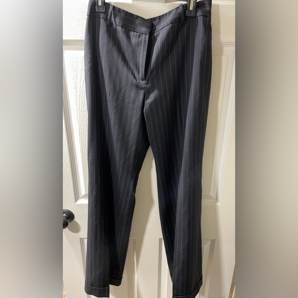 Ann Taylor size 10 black dress pants with stripe